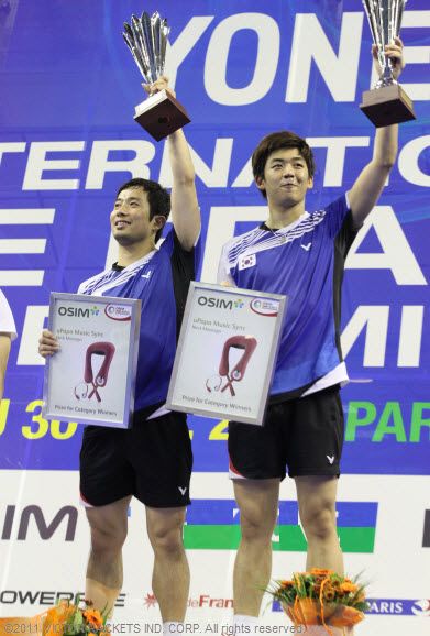 Jung/Lee overcame their bitter rivals China’s Cai/Fu 2:1 to take the French Open men’s doubles title